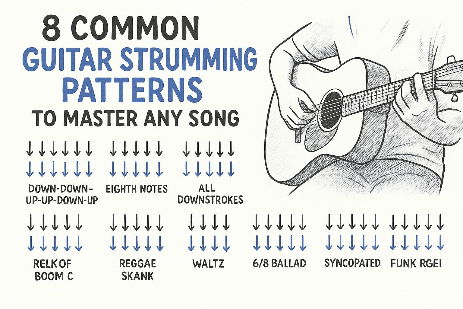 8 Common Guitar Strumming Patterns to Master Any Song