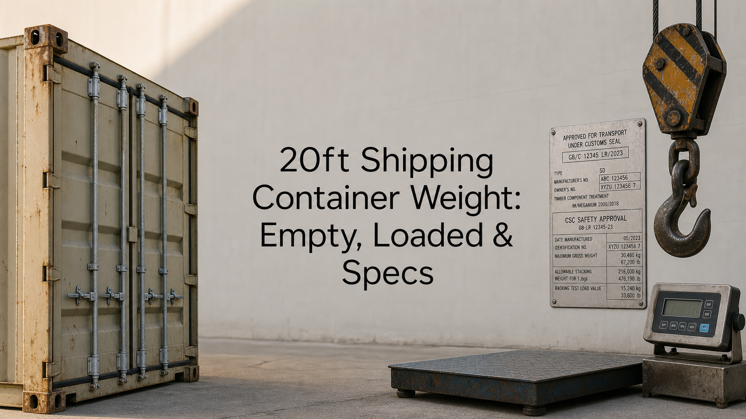 20ft Shipping Container Weight: Empty, Loaded & Specs