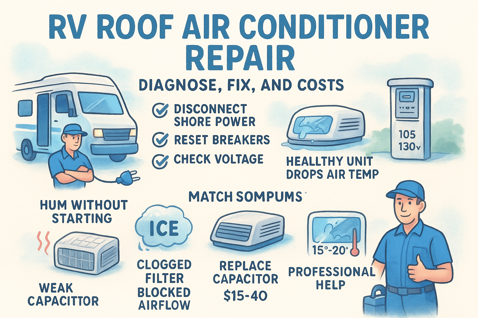 RV Roof Air Conditioner Repair: Diagnose, Fix, and Costs