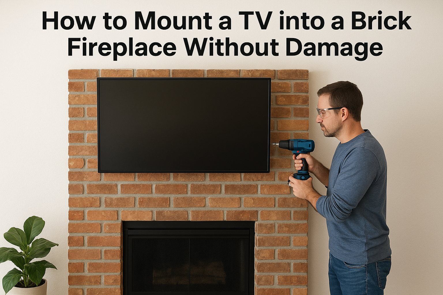 How to Mount a TV into a Brick Fireplace Without Damage