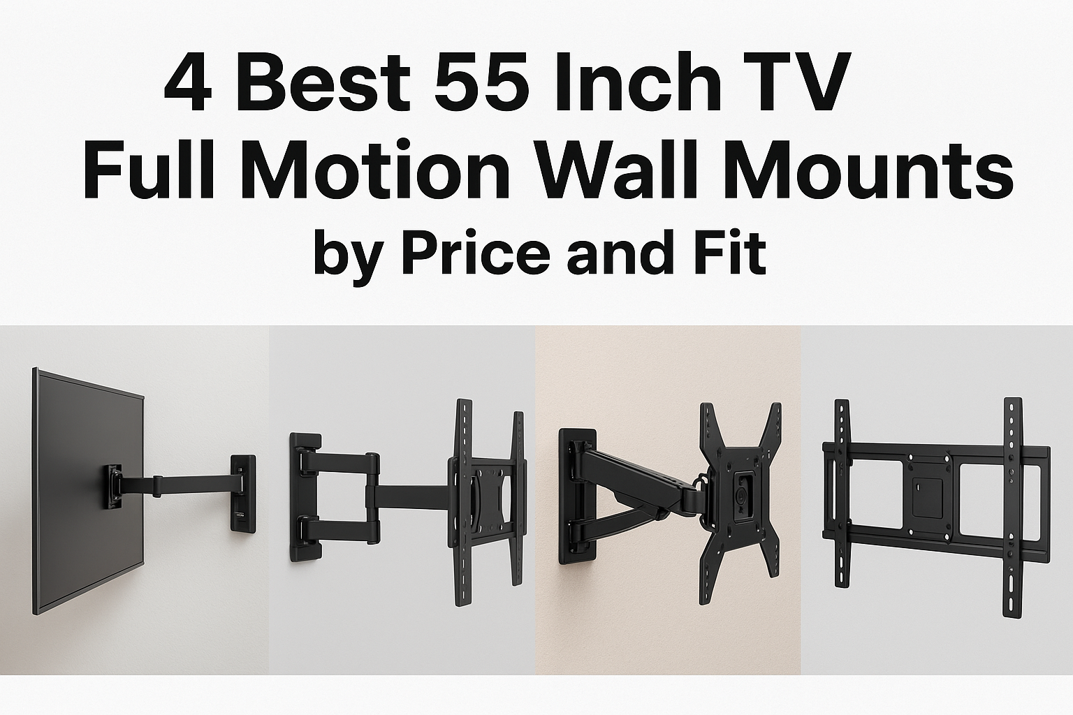 4 Best 55 Inch TV Full Motion Wall Mounts by Price and Fit
