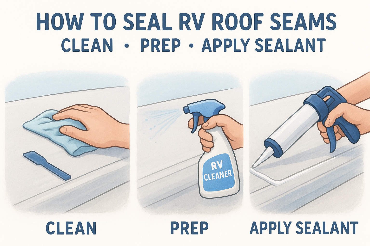 How To Seal RV Roof Seams: Clean, Prep, Apply Sealant