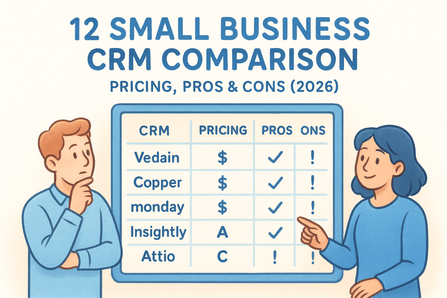 12 Small Business CRM Comparison: Pricing, Pros & Cons (2026)
